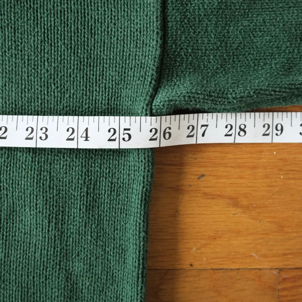 John Ashford Sweater Cable Knit Green Striped 100% Cotton XL Vintage Preppy 3437